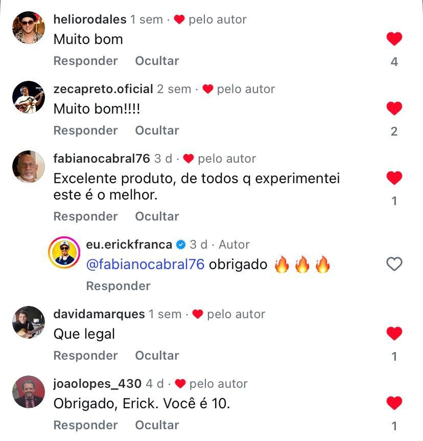 Comentário de músico no Instagram do SmartCifra