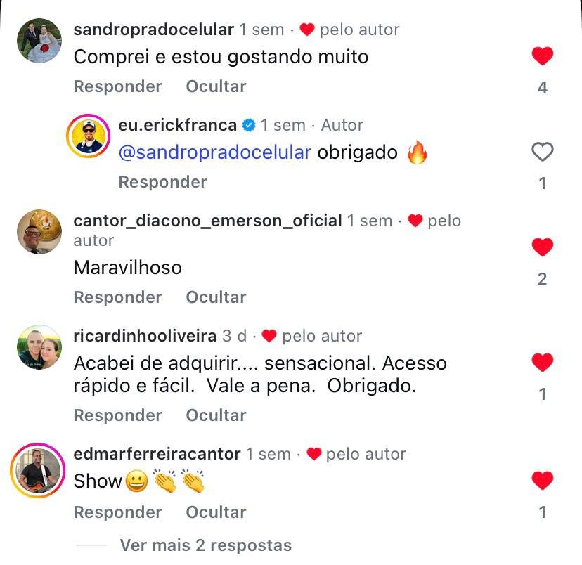 Comentário de músico no Instagram do SmartCifra